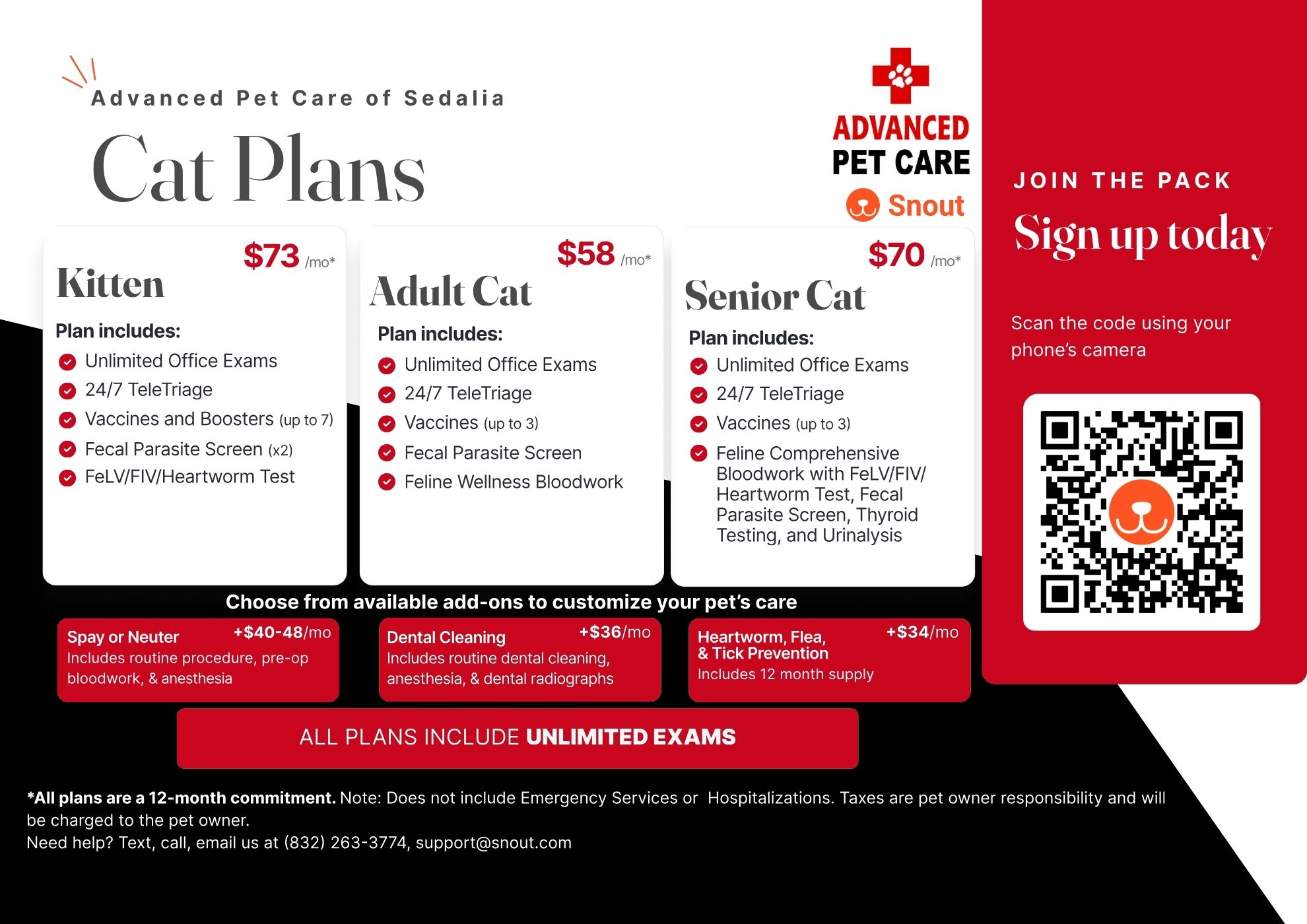 Advanced Pet Care of Sedalia Cat Plans